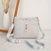 Wave Quilted Mini Bucket Crossbody Bag - Women's Trendy Shoulder Handbag & Purse