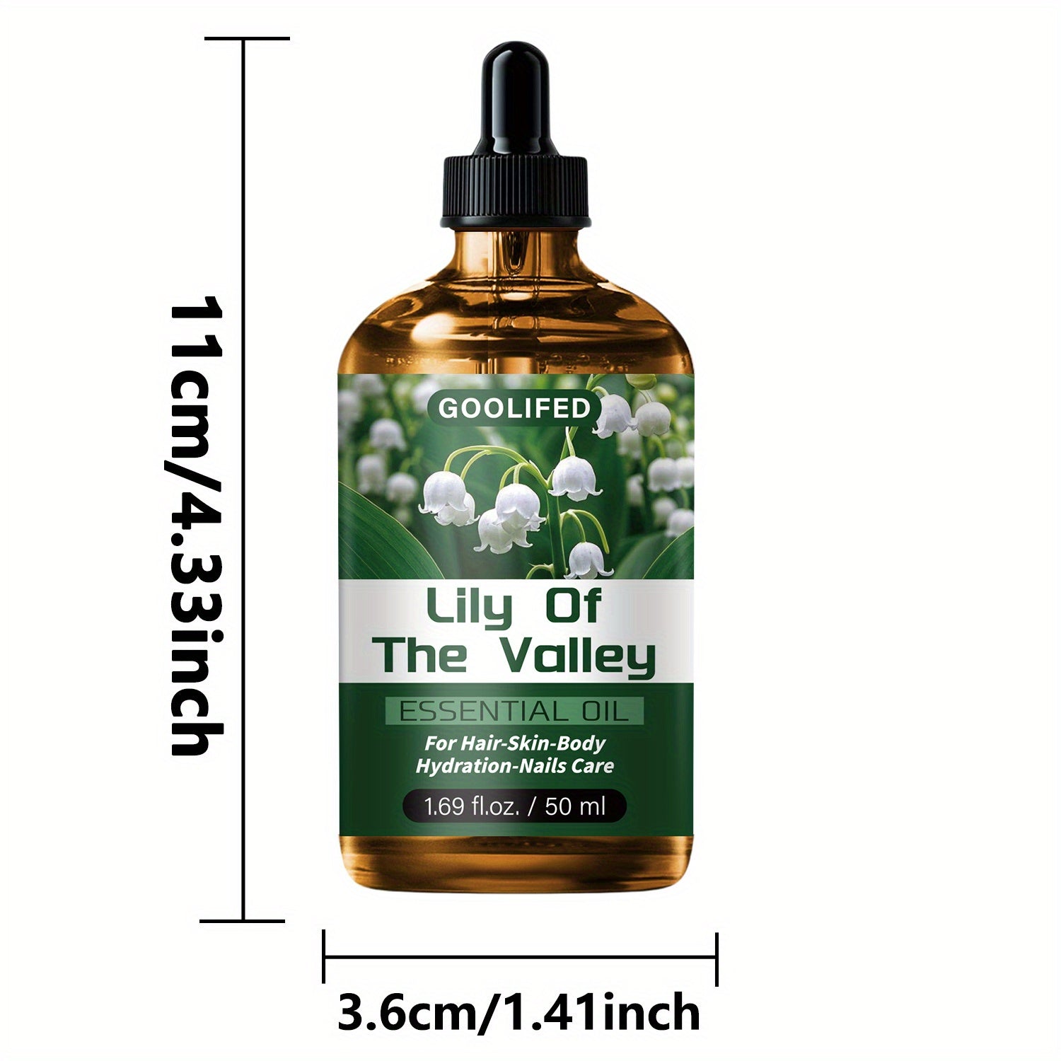 Light Beige Lily of the Valley Essential Oil 1.69 fl oz (50 ml) - No-Methanol Moisturizing & Deep-Conditioning Oil for Hair, Nails & Body, Unisex, Fresh Scent