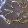 Vintage Pentagonal Sparkling Zircon Necklace - Light Luxury Shimmer Clavicle Chain for Parties & Everyday