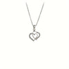 Irregular Double Heart Clavicle Necklace - Zinc Alloy & Glass, Mixed Color Pendant for Teen Girls