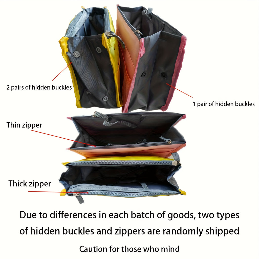 Foldable Double-Layer Makeup Bag & Travel Organizer - Large Capacity Zippered Toiletry Pouch