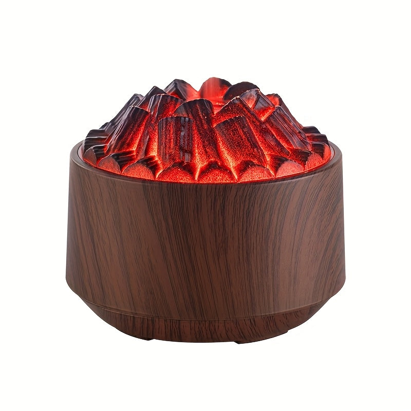 Campfire Desktop Humidifier & Aroma Diffuser — Soundwave Ultrasonic, Real Flame Effect, Dual Mist, Quiet USB Humidifier with LED Night Light & Auto Shut-Off (Black, Red, Purple, Green, Gold, Brown)