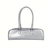 Vintage-Inspired Extra-Long Baguette Handbag for Women - Brown PU Two-Handle Zipper Tote