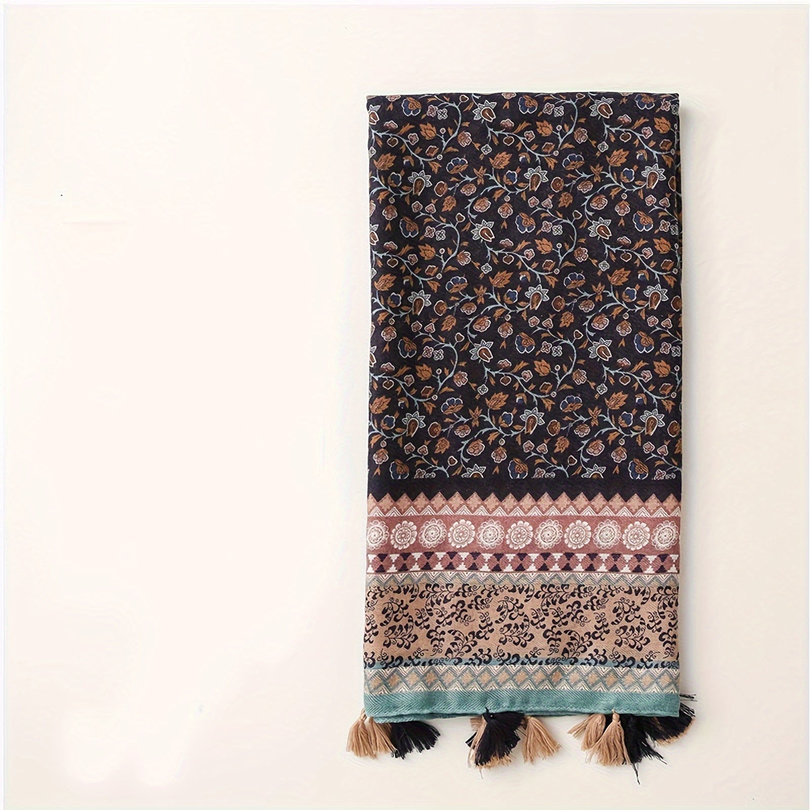 Trendy Tassel Shawl Scarf 180 x 90 cm (70.9 x 35.4 in) – Lightweight Printed Rectangular Women's Scarf, Beach Wrap & Headscarf