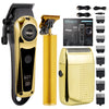 Men's USB Rechargeable Hair Clipper & Beard Trimmer Set with LCD Power Display, 4 Guide Combs – Travel Grooming Kit