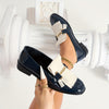 Women's Square-Toe Fleece-Lined Slip-On Loafers, All-Season Color-Block Penny Loafers with Rubber Sole