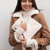 Women's Velvet PU Leather Jacket with Retro Collar – Thickened Lined Casual Coat