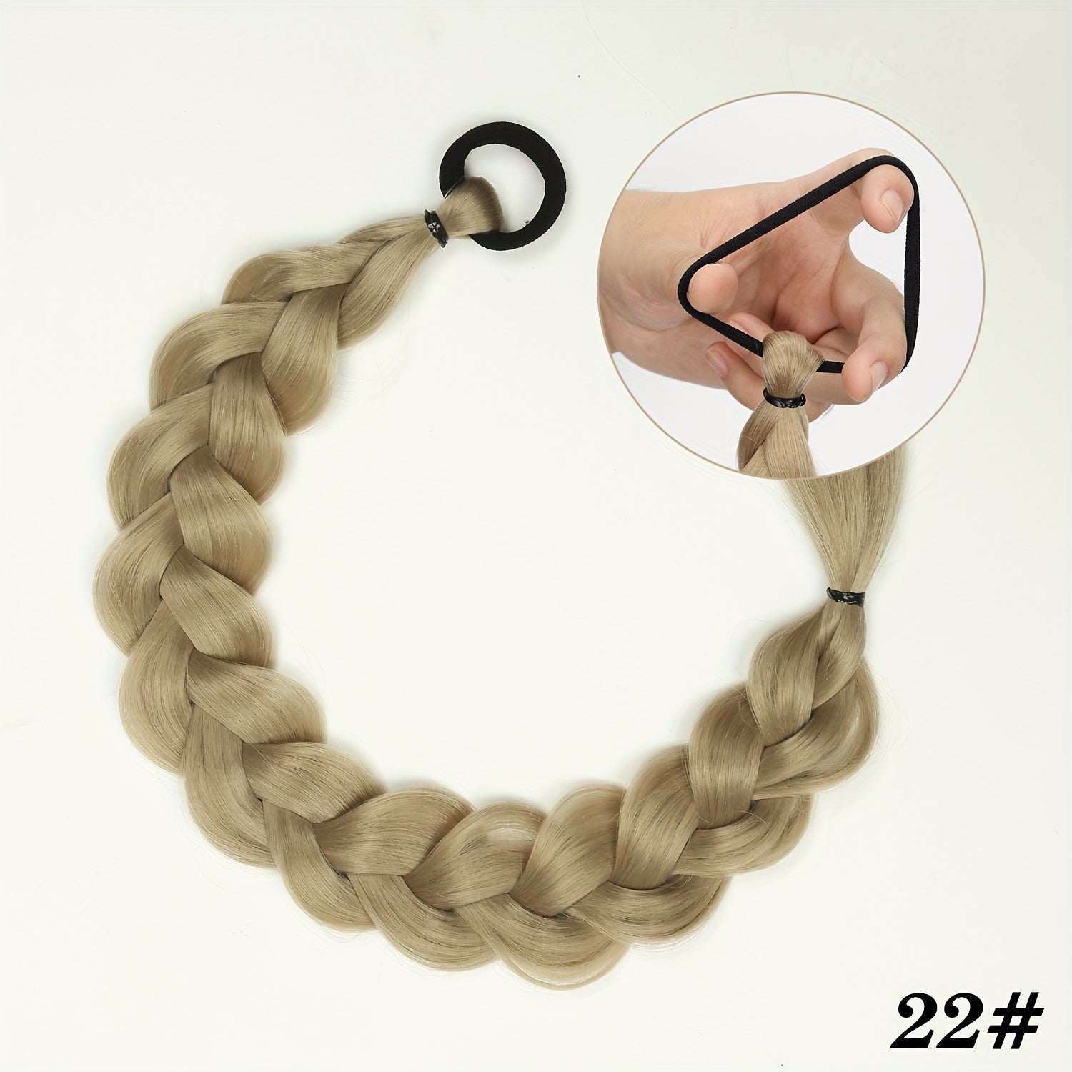 Long Braided Ponytail Extension with Elastic Tie - Heat-Resistant Synthetic Hair for Women, Wrap-Around Ponytail for Daily & Party