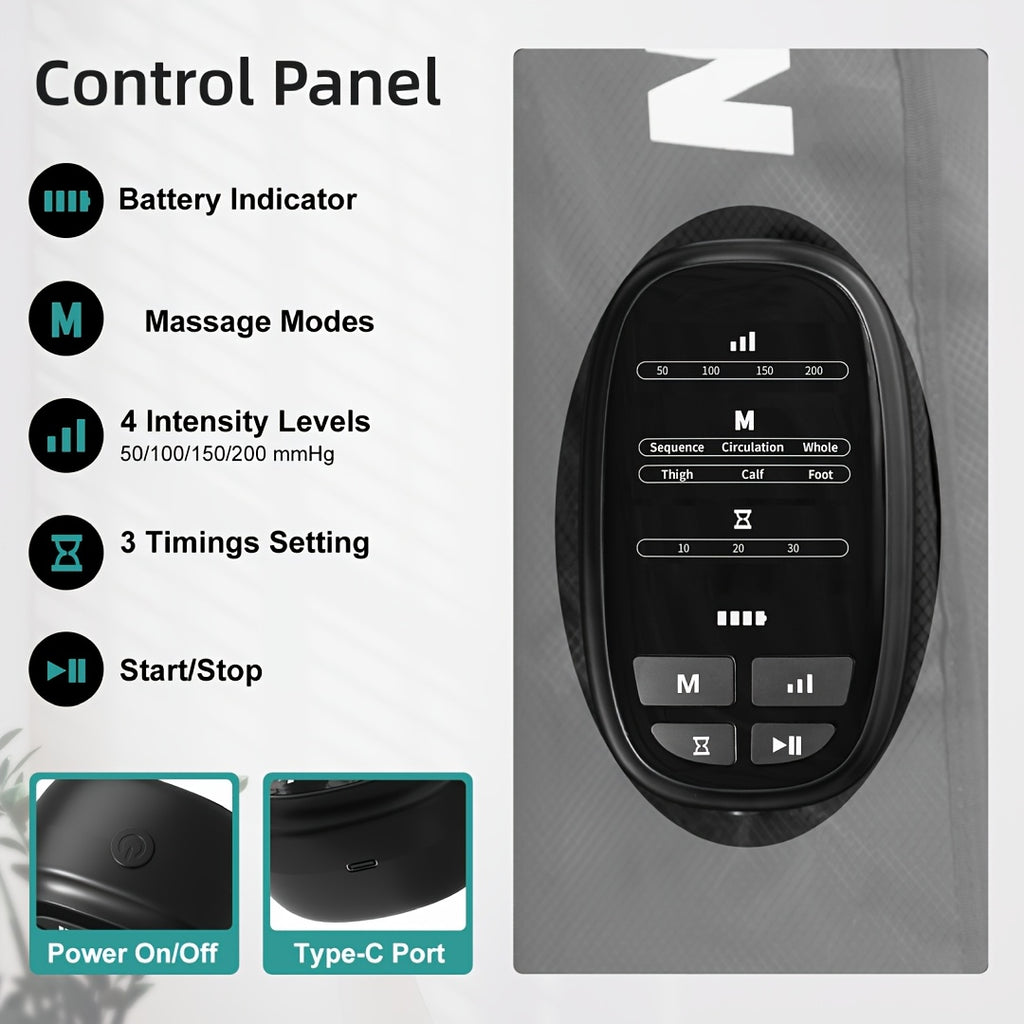 NEKTECK Cordless Air Compression Leg Massager with Heat — Portable USB Rechargeable Foot & Calf Massager, 1 or 2-Pack Gift for Men & Women