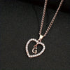 Alphabet Heart Pendant Rhinestone Necklace