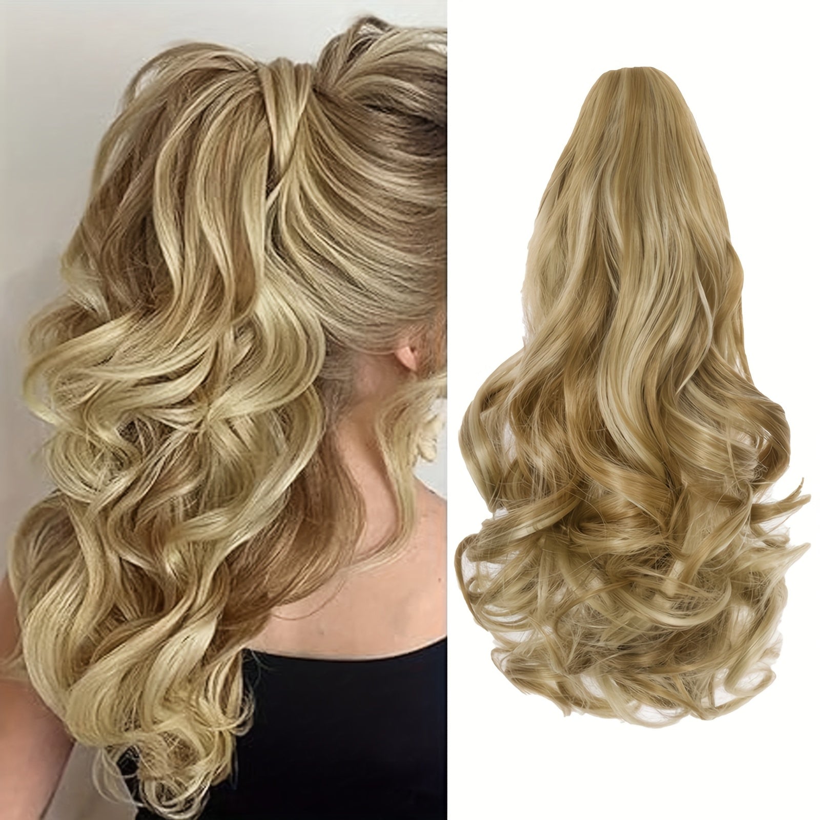 14-Inch (35 cm) Loose Curly Pear Wave Ponytail Extension for Women, Heat-Resistant High Temp Fiber, All-Season Party & Daily Wear
