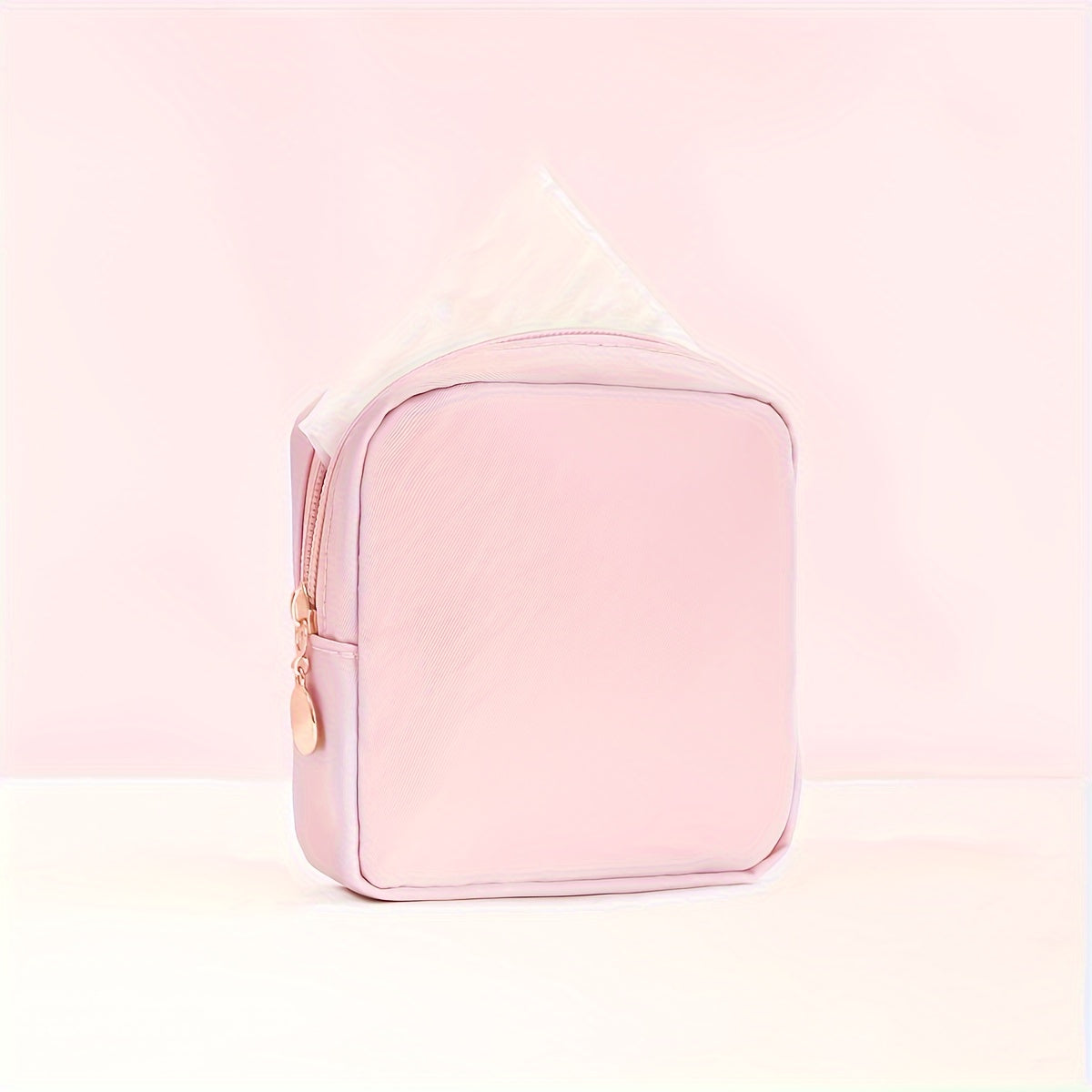 Solid Color Mini Makeup Bag – Portable Zipper Cosmetic Pouch & Sanitary Napkin Storage Clutch for Women