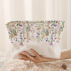 Floral Corduroy Makeup Bag - Zipper Travel Toiletry Pouch & Cosmetic Organizer, Portable Gift for Women