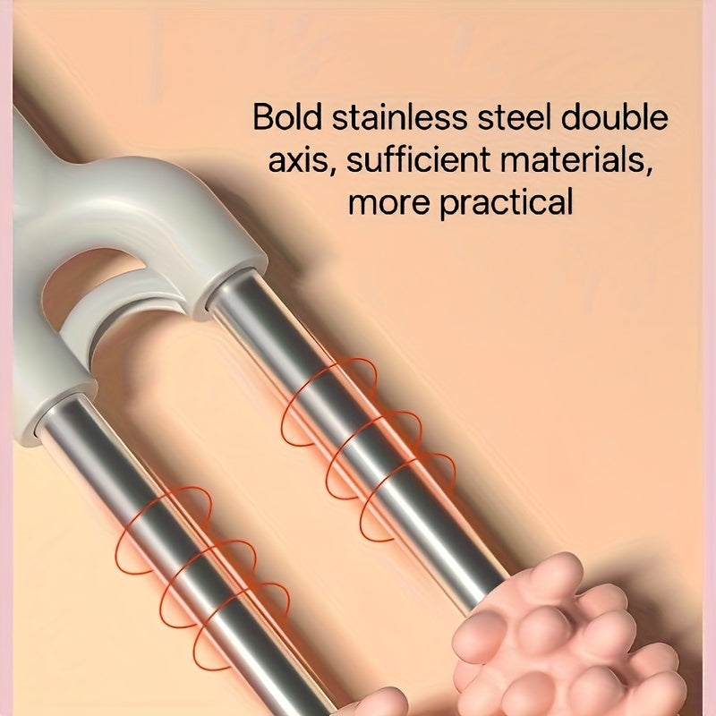 8-Roll Manual Handheld Massager with Soft & Firm Nodes, Phthalate-Free Portable Muscle Roller for Neck, Back & Legs, Pink/Blue — Ideal Gift for Seniors