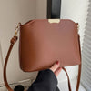 Minimalist PU Crossbody Bucket Bag for Women, Metal Accent Shoulder Messenger Bag