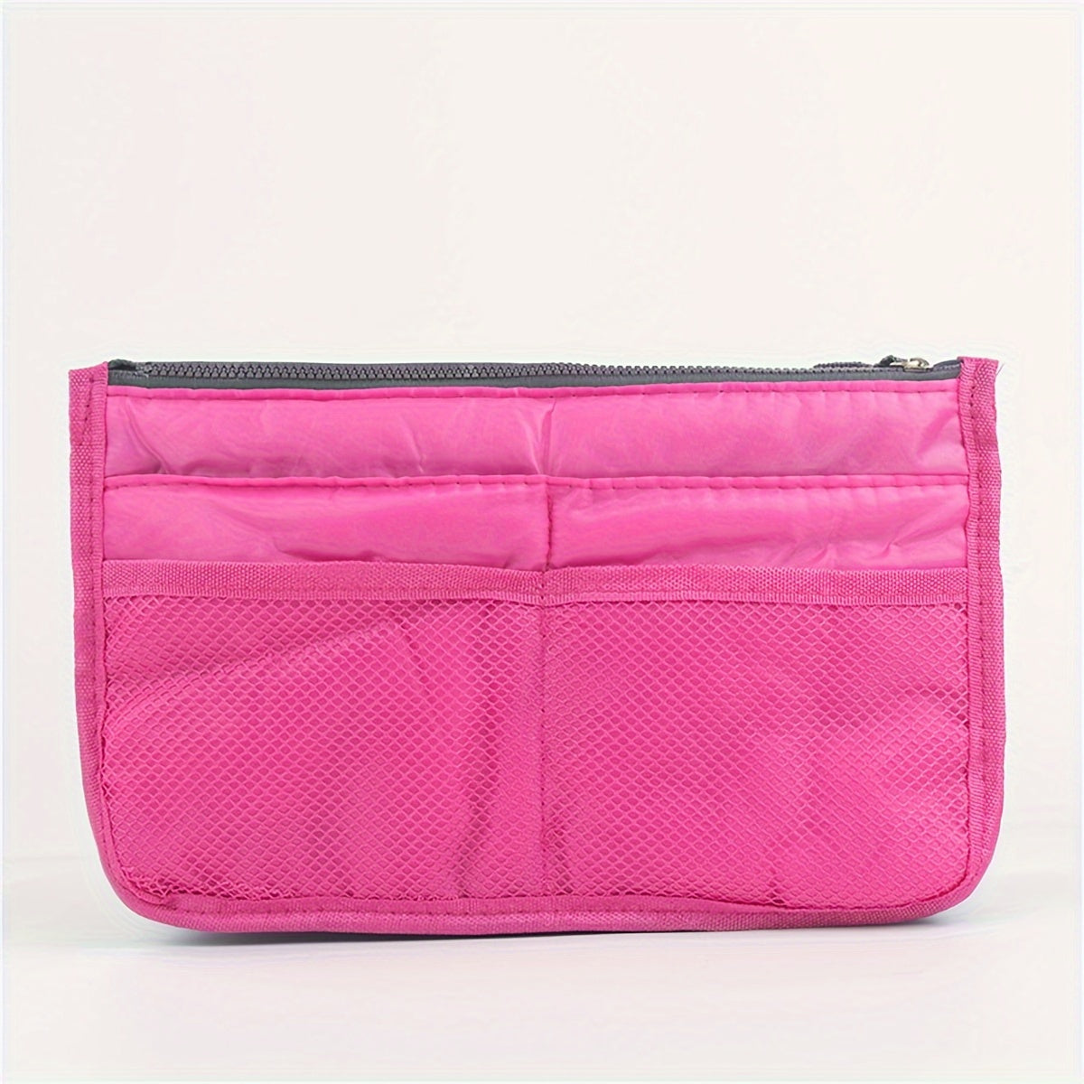 Foldable Double-Layer Makeup Bag & Travel Organizer - Large Capacity Zippered Toiletry Pouch