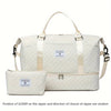 2-Piece Large Travel Carry-On Bag Set with Cosmetic Bag and Shoe Compartment Trolley Sleeve Weekend Overnight Gym Tote