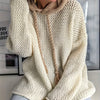 Plus Size Women's Hooded Sweater - Semi-Sheer Tassel Pullover, Machine Washable Long Sleeve Fall/Winter Top