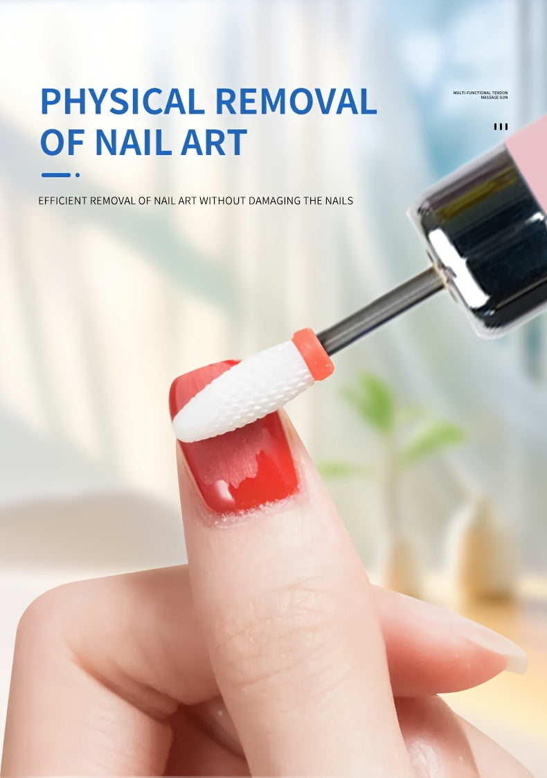 Cordless Electric Nail Drill Kit with Drill Bits & Sanding Bands, Rechargeable USB Manicure & Pedicure File for Acrylic Gel Nails (Bright Pink)