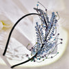 Women's Bridal Headband Purple & Green Floral Wedding Hairpiece – Elegant Bohemian Prom & Party Accessory
