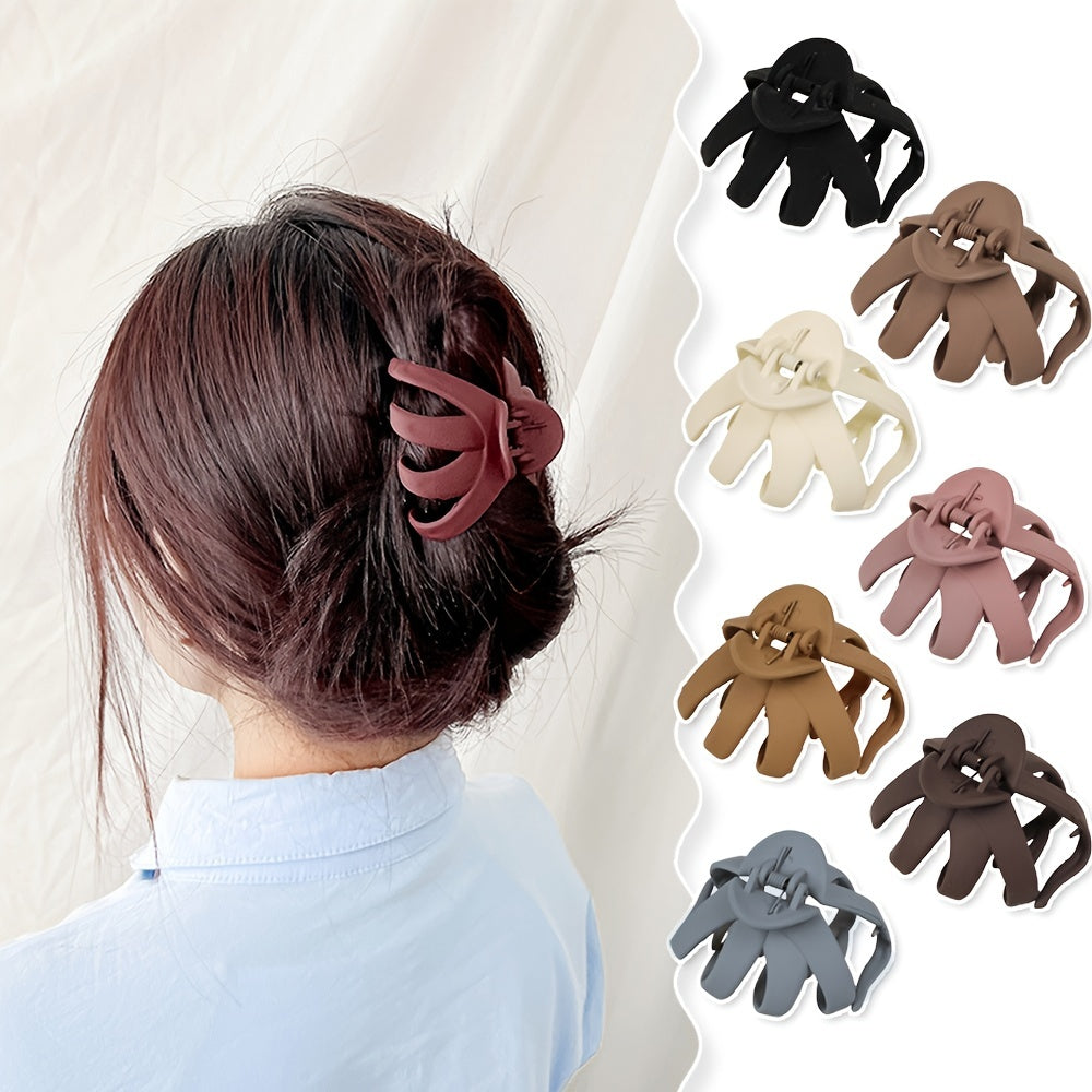 Frosted Octopus Hair Clips - Matte Oval Hairpin, 1/4/9 Pack