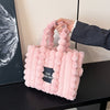 Plush Faux Fur Crossbody Bag – Women's Soft Imitation Fur Shoulder Purse with Chain Strap & Magnetic Closure (Bright Pink, Khaki, White, Black)