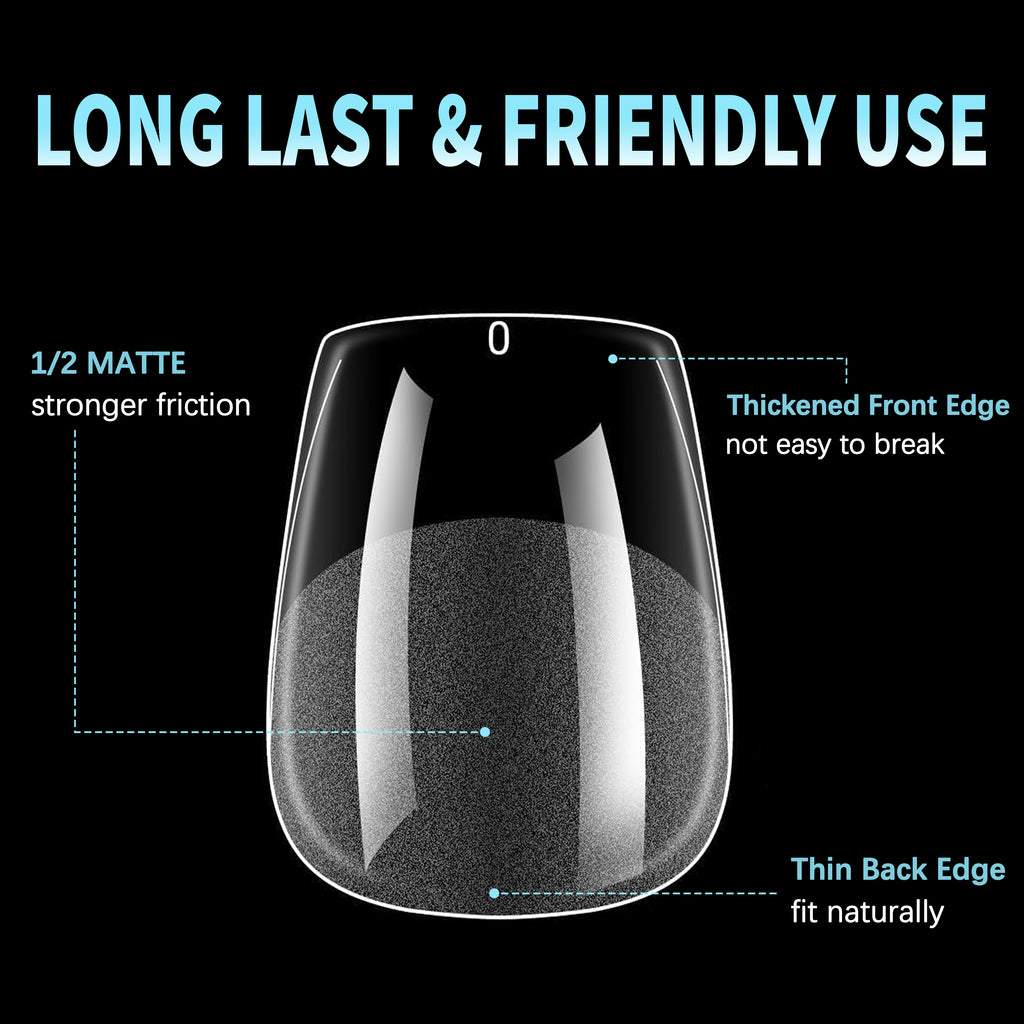 510-Pack Ultra-Short Square Press-On Nails, 15 Sizes, Clear Acrylic Glossy Tips for DIY & Salon Manicures