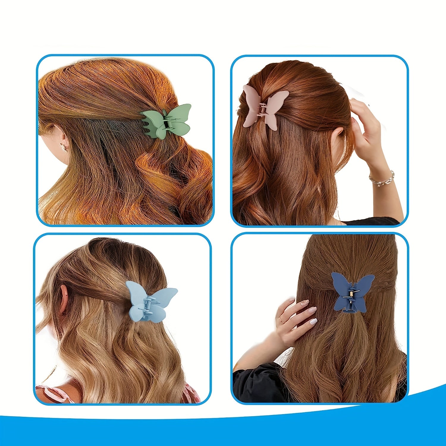 Butterfly Hair Clip Matte Jaw Hair Claw - Strong Hold for Thin to Thick Hair, Women & Girls