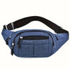 Unisex Nylon Waist Bag - Adjustable Strap 4-Pocket Large Capacity Crossbody Chest Pack for Cycling Running Gym Travel