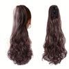 20" (50 cm) Curly Wave Clip-In Ponytail Extension – Invisible Secure Clip, Heat-Friendly Synthetic Hairpiece for Women, Natural-Looking Y2K Party & Everyday