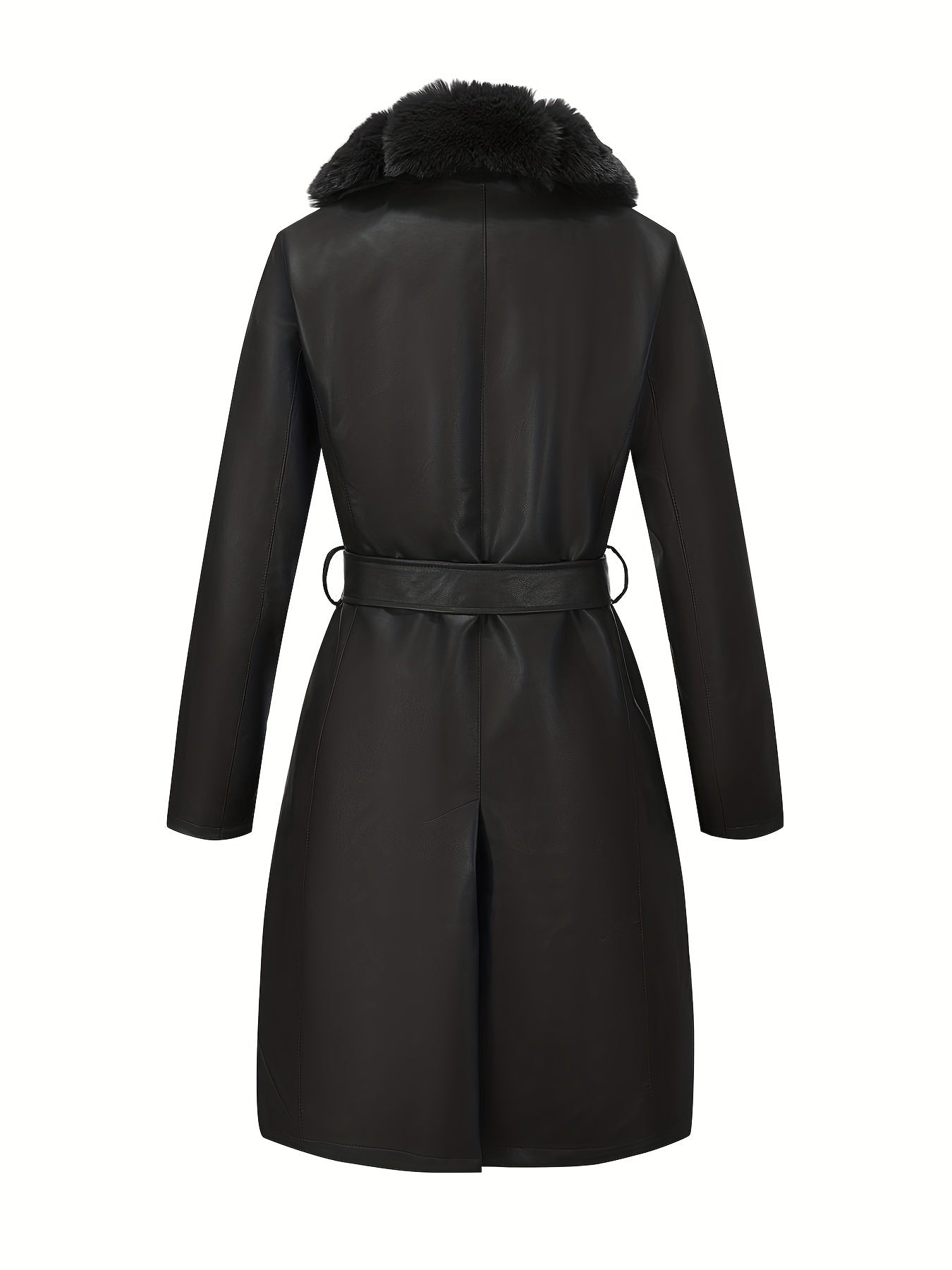 Women's Belted Faux Leather Jacket – Warm Fall/Winter Waist-Cinching Blazer Coat, Casual to Dressy Outerwear