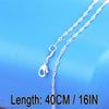 Adjustable 16–30 Inch (40.6–76.2 cm) Copper-Plated 925 Silver-Plated Chain Necklace with Water Wave Pendant