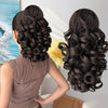 12-inch (30 cm) Ombre Brown to Blonde Deep Wave Short Ponytail Extension - Heat-Resistant Synthetic Claw Clip Hairpiece for Women & Girls