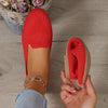 Breathable Slip-On Flat Shoes for Women, Comfortable Round Toe, Slip-Resistant PU Sole (Large Sizes)