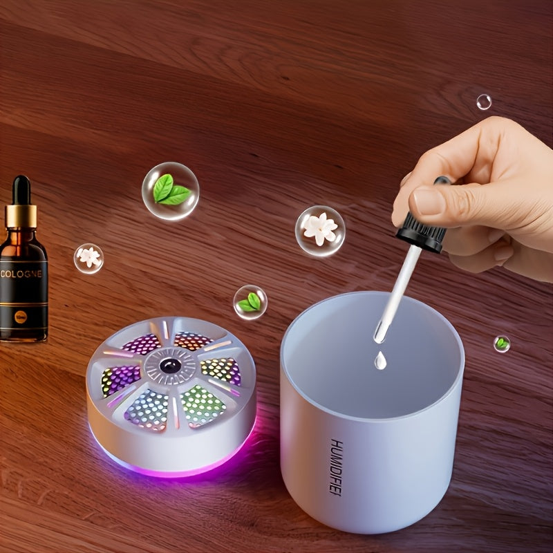 180ml (6.1 fl oz) Mini USB Humidifier & Aromatherapy Diffuser – Quiet Portable Cool Mist for Home, Bedroom & Car, Durable Plastic