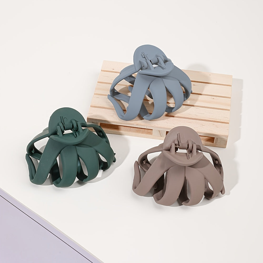 Frosted Octopus Hair Clips - Matte Oval Hairpin, 1/4/9 Pack