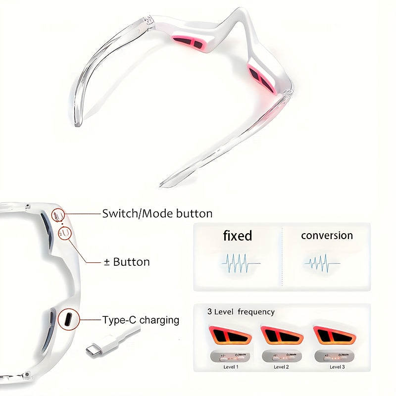 Aogled 3D Eye Massager USB Rechargeable – 4 Modes, 3 Intensity Levels | Relaxation & Beauty Eye Care Gift for Women