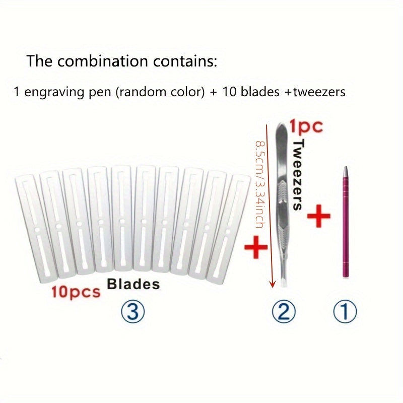 Stainless Steel Hair Tattoo Engraving Pen — Precision Razor for Hair Design, Eyebrow Trimming & Barber Styling