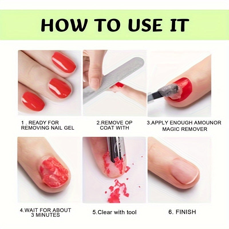 L-BULICE 2-Pack Nail Gel Remover — 15ml Each (0.51 fl oz) Acetone-Free, Unscented & Alcohol-Free Liquid Manicure Polish Remover