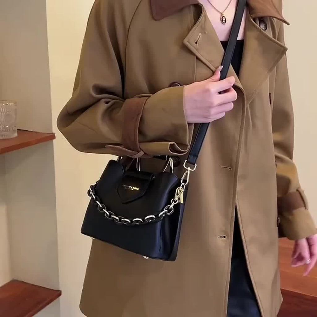 Women's PU Leather Top Handle Bucket Bag - Trendy Casual Shoulder Satchel & Messenger Purse