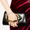 Silvery Palm Print PU Evening Clutch — Convertible Crossbody, Shoulder & Handbag for Weddings & Parties