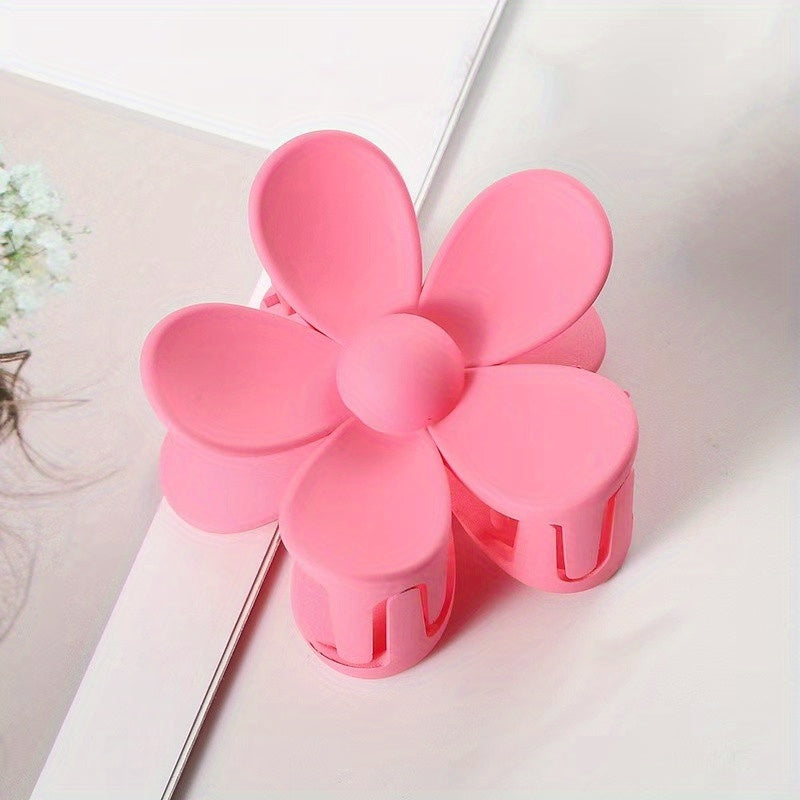 Flower Frosted Candy Hair Claw Clip – Non-Slip Strong Hold Jaw Clip for Women & Girls