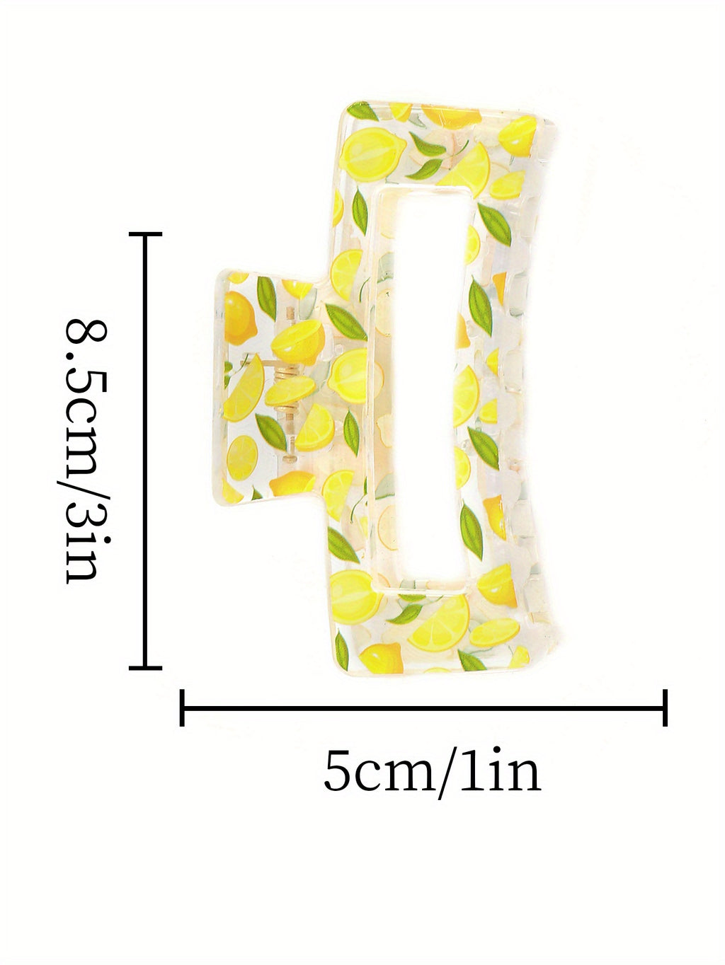 Transparent Lemon Flower Hair Claw Clip – Cute Minimalist Plastic Hair Clip for Women