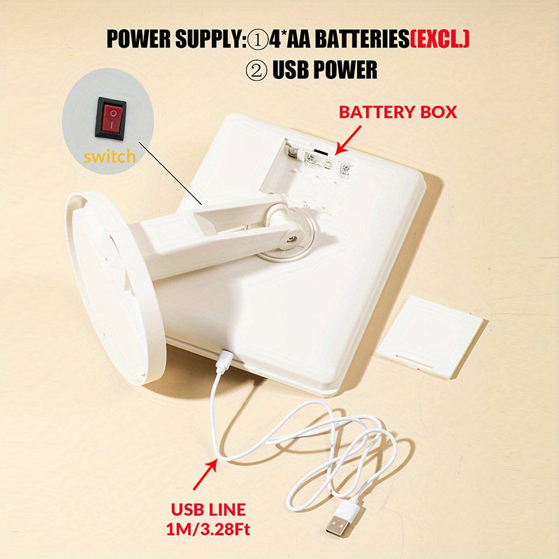 Portable Touchscreen LED Makeup Mirror — USB Powered, 3 Brightness Levels, Adjustable Desktop Vanity — Perfect Mother's Day Gift