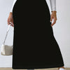 Plus Size High-Waisted Straight Skirt – Medium Stretch Knit, Elegant Solid Colors (Black, Green, Purple)