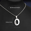 Silvery Alphabet Pendant Necklace (A-D) with Sparkling Stones - Stainless Steel Initial Necklace, Personalized Gift