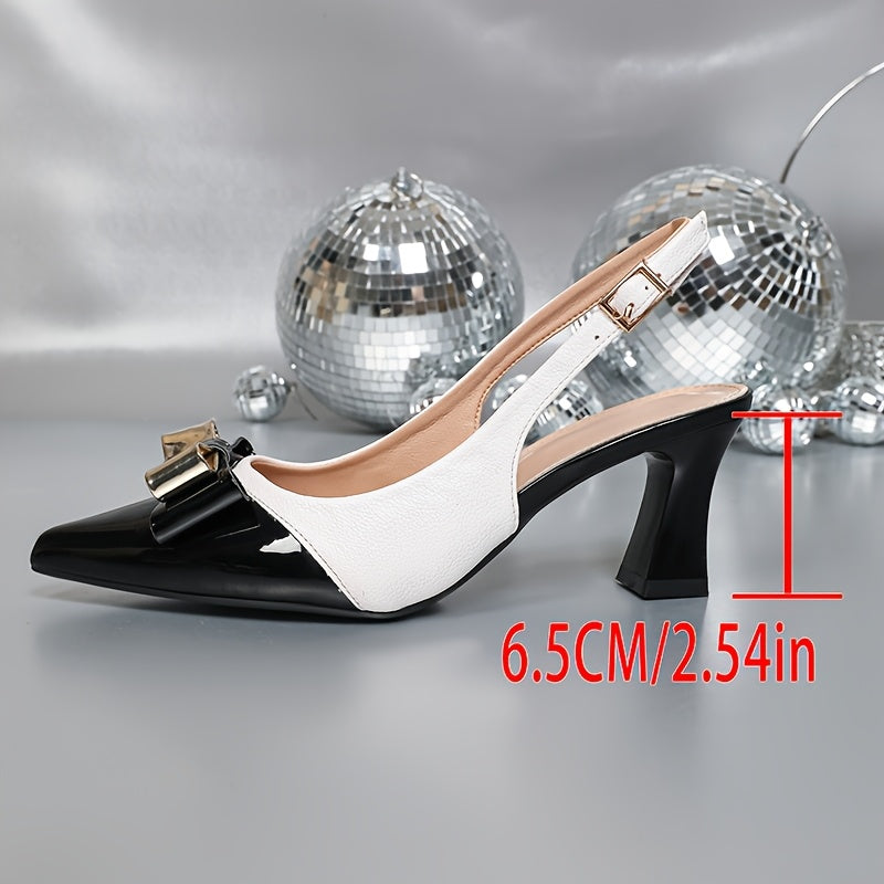 Elegant Summer Pointed-Toe Ankle-Strap Pumps — Block High Heels with Buckle and Rubber Sole for Office & Parties