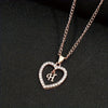 Alphabet Heart Pendant Rhinestone Necklace