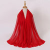Windproof Chiffon Hijab Scarf - Lightweight Solid Color Shawl & Head Wrap for Women, Travel & Beach