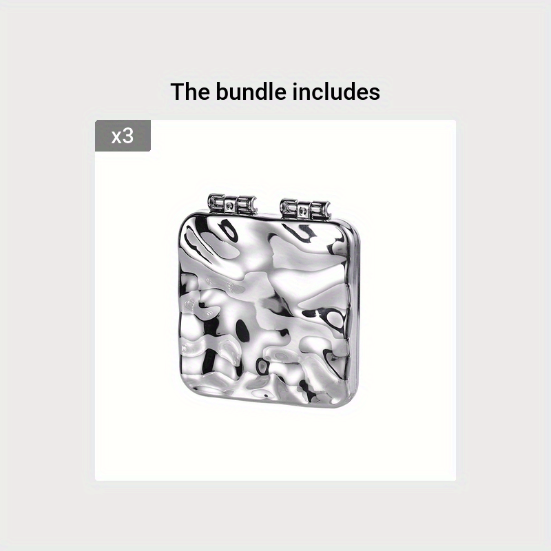 Wavy Silver Handheld Makeup Mirror - Compact Nautical Vanity Mirror for Travel & Gift